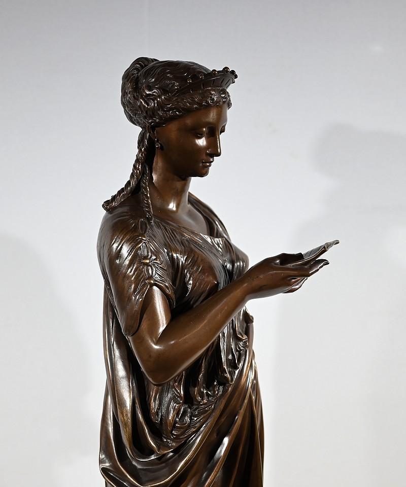 Importante sculpture en bronze La lettre de J-L. Grégoire - Fin du XIXe siècle en vente 5