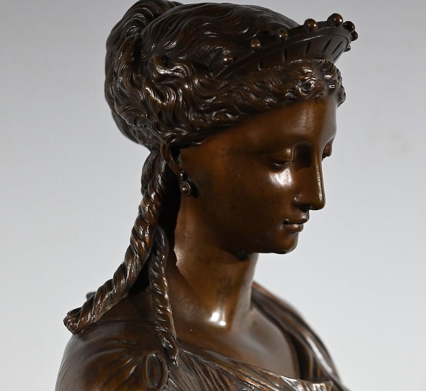 Importante sculpture en bronze La lettre de J-L. Grégoire - Fin du XIXe siècle en vente 6