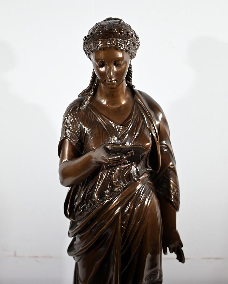 Importante sculpture en bronze La lettre de J-L. Grégoire - Fin du XIXe siècle Bon état - En vente à HÉRIC, FR