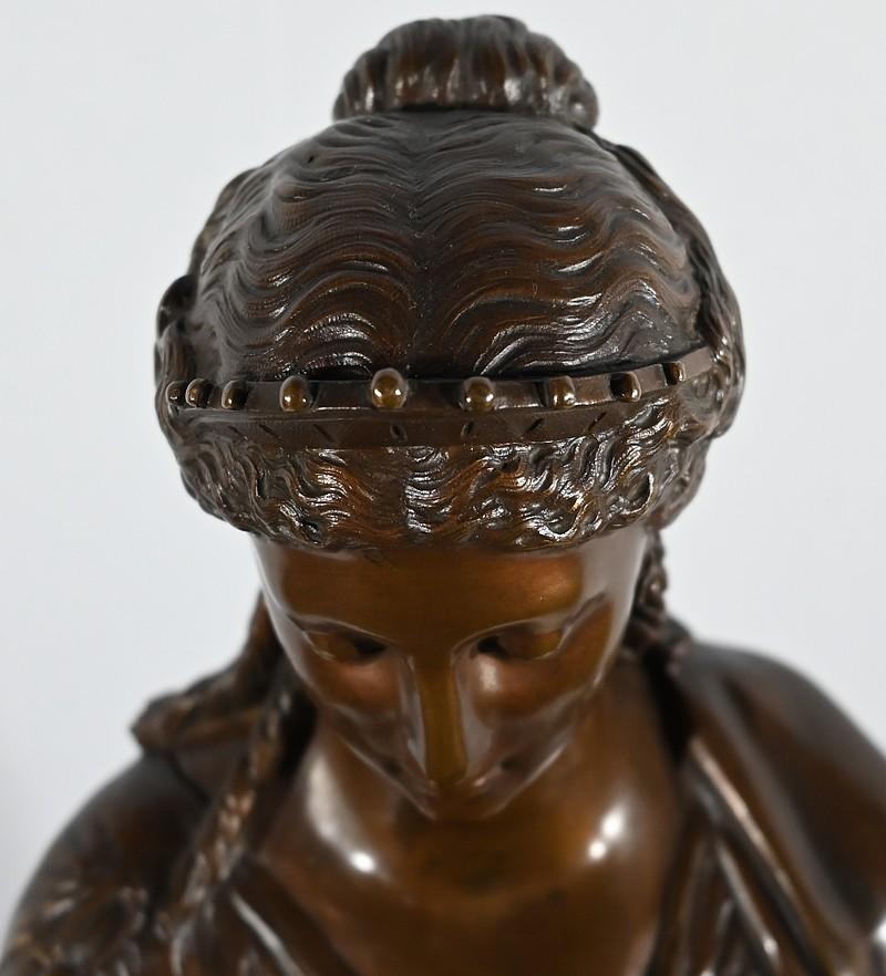 Bronze Importante sculpture en bronze La lettre de J-L. Grégoire - Fin du XIXe siècle en vente