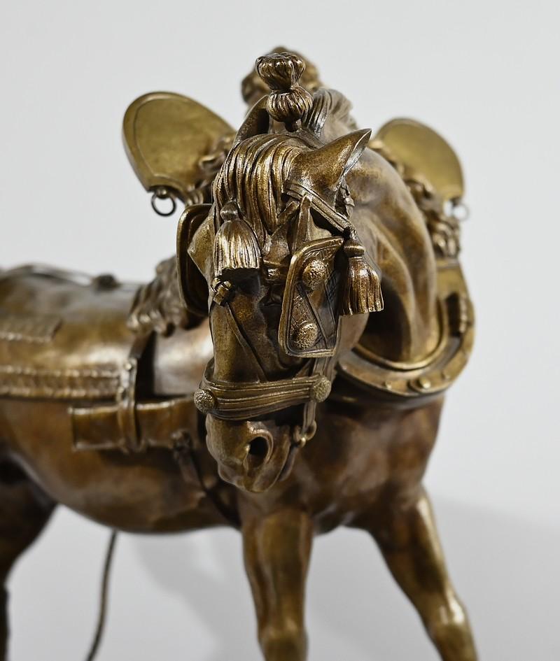 Important Bronze sculpture “The Draft Horse” by T. Gechter – 1841 For Sale 10