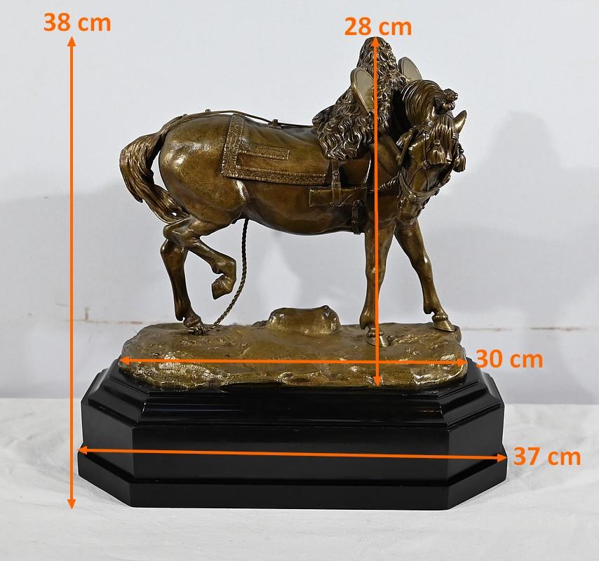 Important Bronze sculpture “The Draft Horse” by T. Gechter – 1841 For Sale 12
