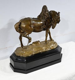 Important Bronze sculpture “The Draft Horse” by T. Gechter – 1841