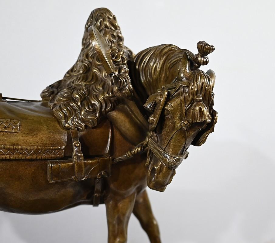 19th Century Important Bronze sculpture “The Draft Horse” by T. Gechter – 1841 For Sale