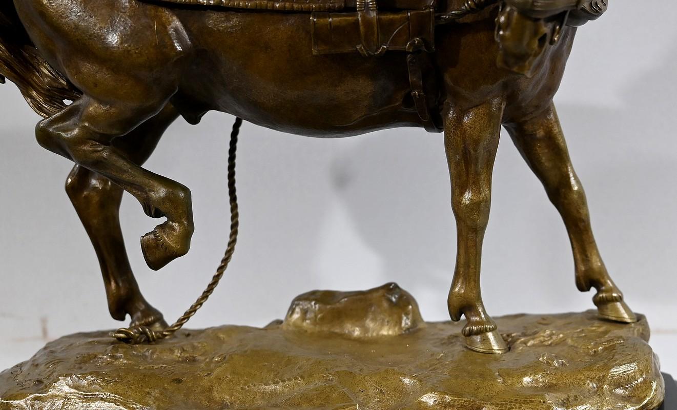 Important Bronze sculpture “The Draft Horse” by T. Gechter – 1841 For Sale 4