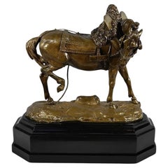 Important Bronze sculpture “The Draft Horse” by T. Gechter – 1841