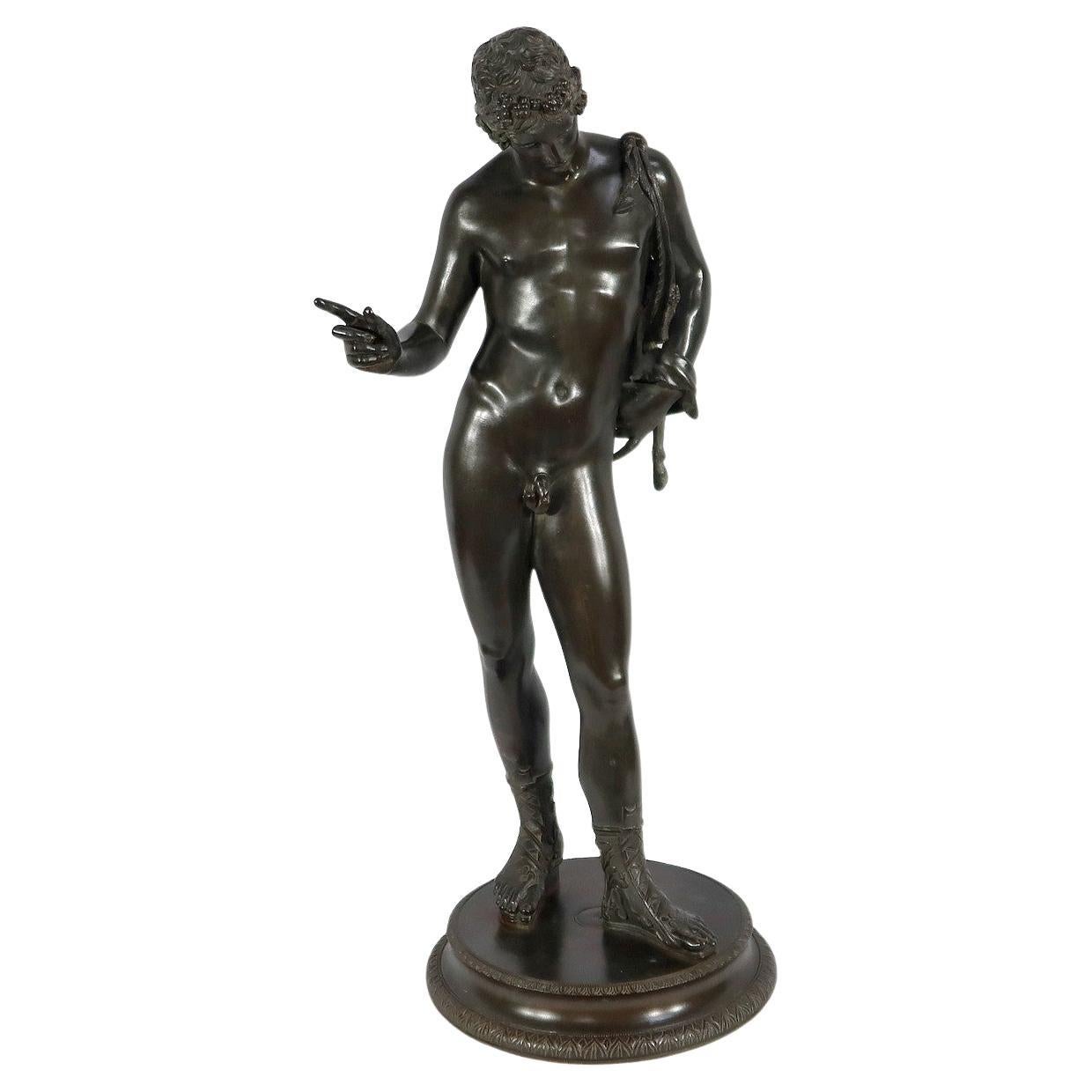 Importante escultura de bronce "Narciso" de M. Amodio - Finales del siglo XIX