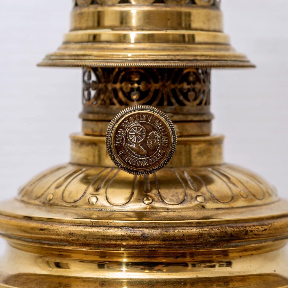Européen Importante lampe à huile en bronze - XIXème siècle - Napoléon III en vente