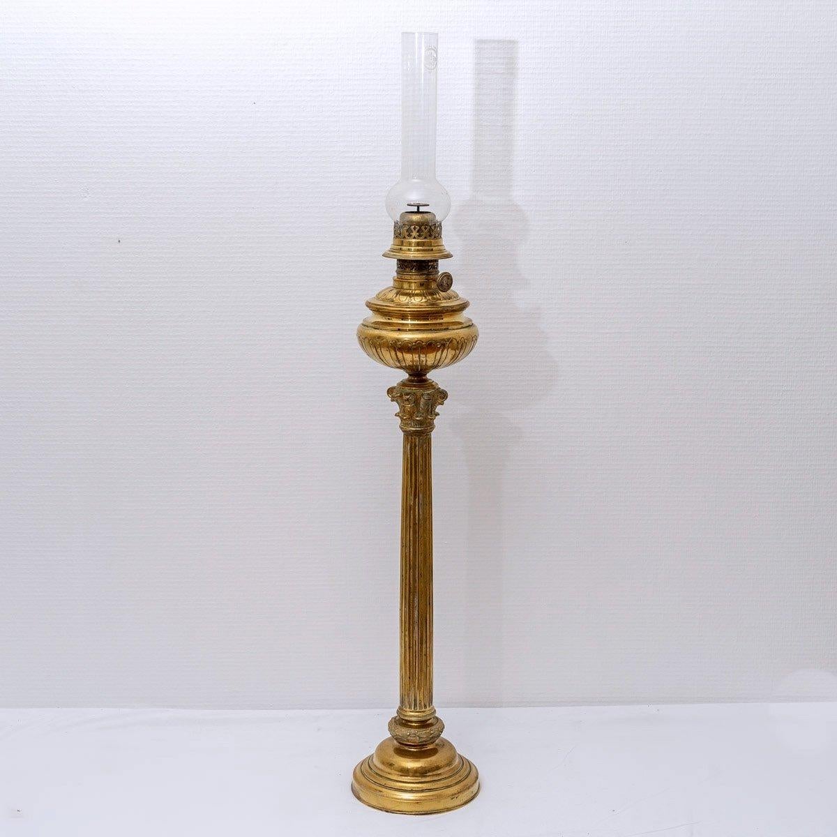 bedeutende Öllampe aus Bronze - XIX. Jahrhundert - Napoleon III. (19. Jahrhundert) im Angebot