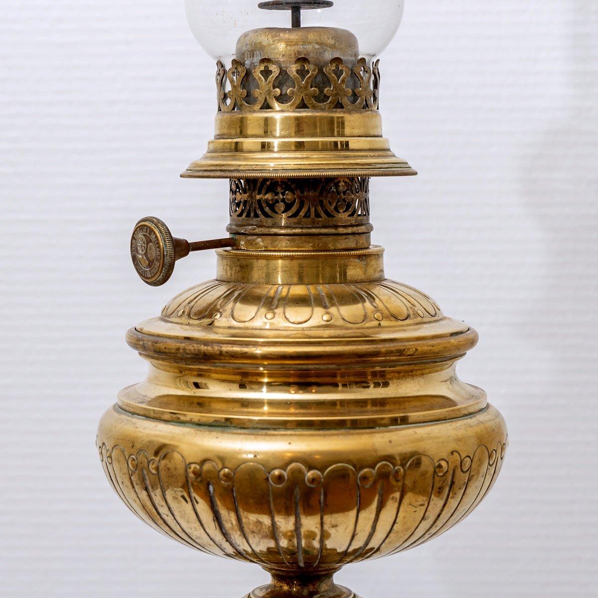 Importante lampe à huile en bronze - XIXème siècle - Napoléon III en vente 1
