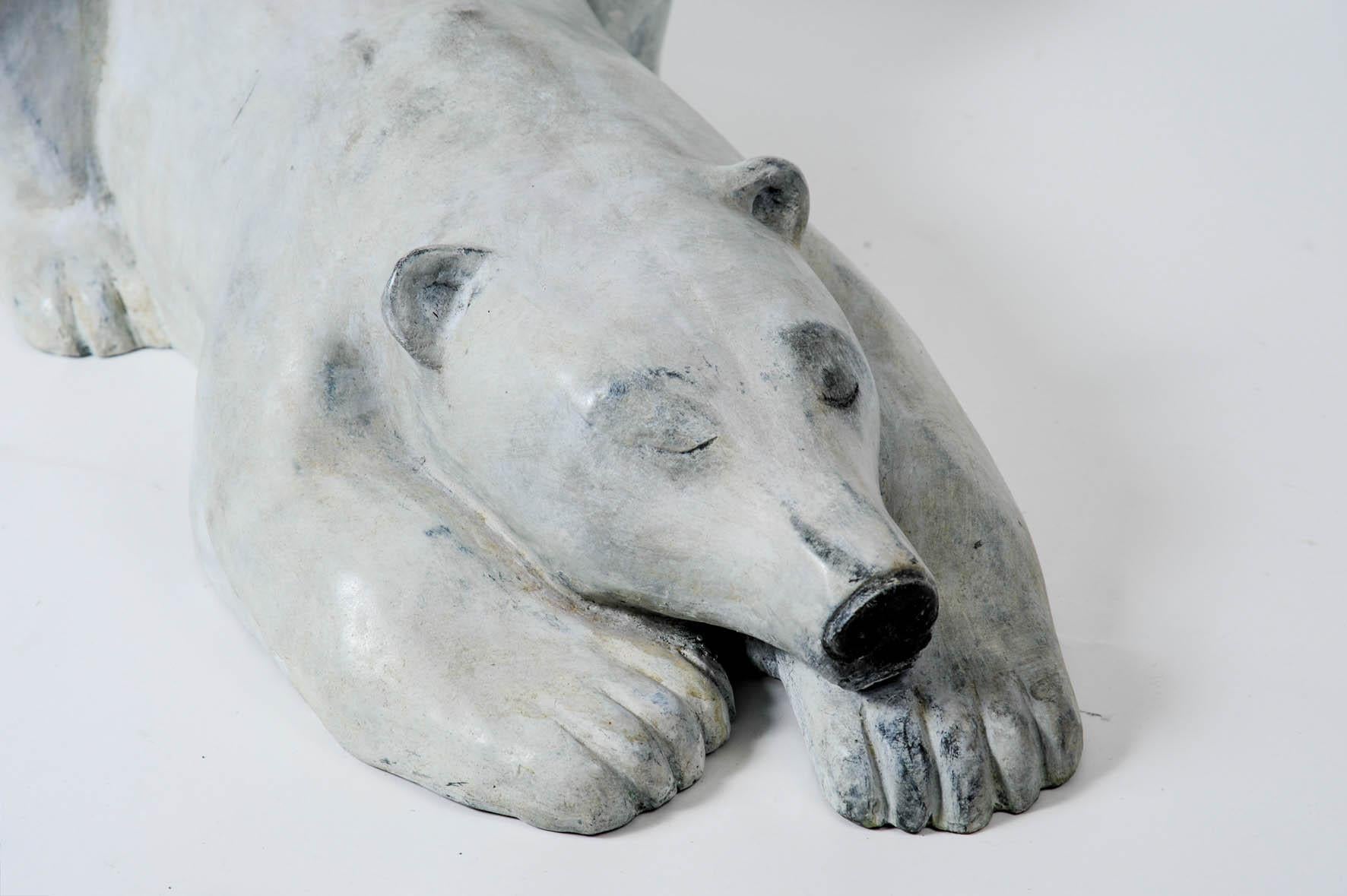 French Important Bronze Polar Bear in the Style of François Pompon