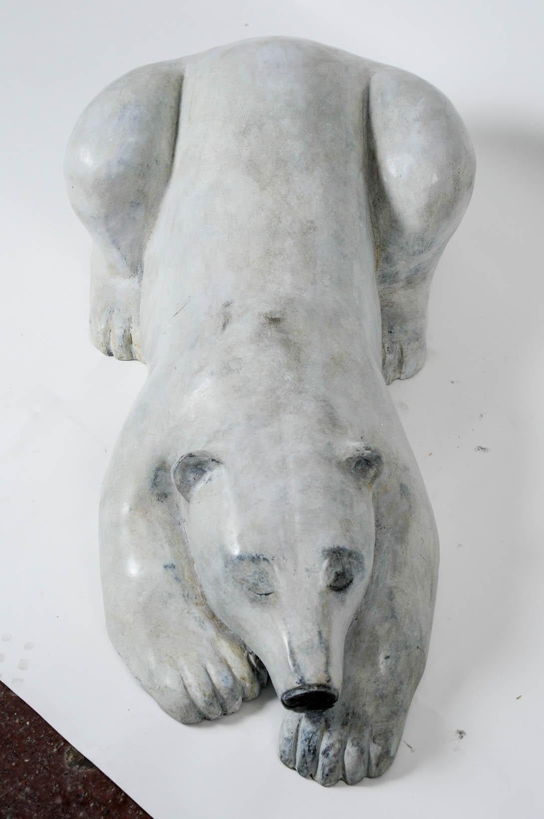 Patinated Important Bronze Polar Bear in the Style of François Pompon