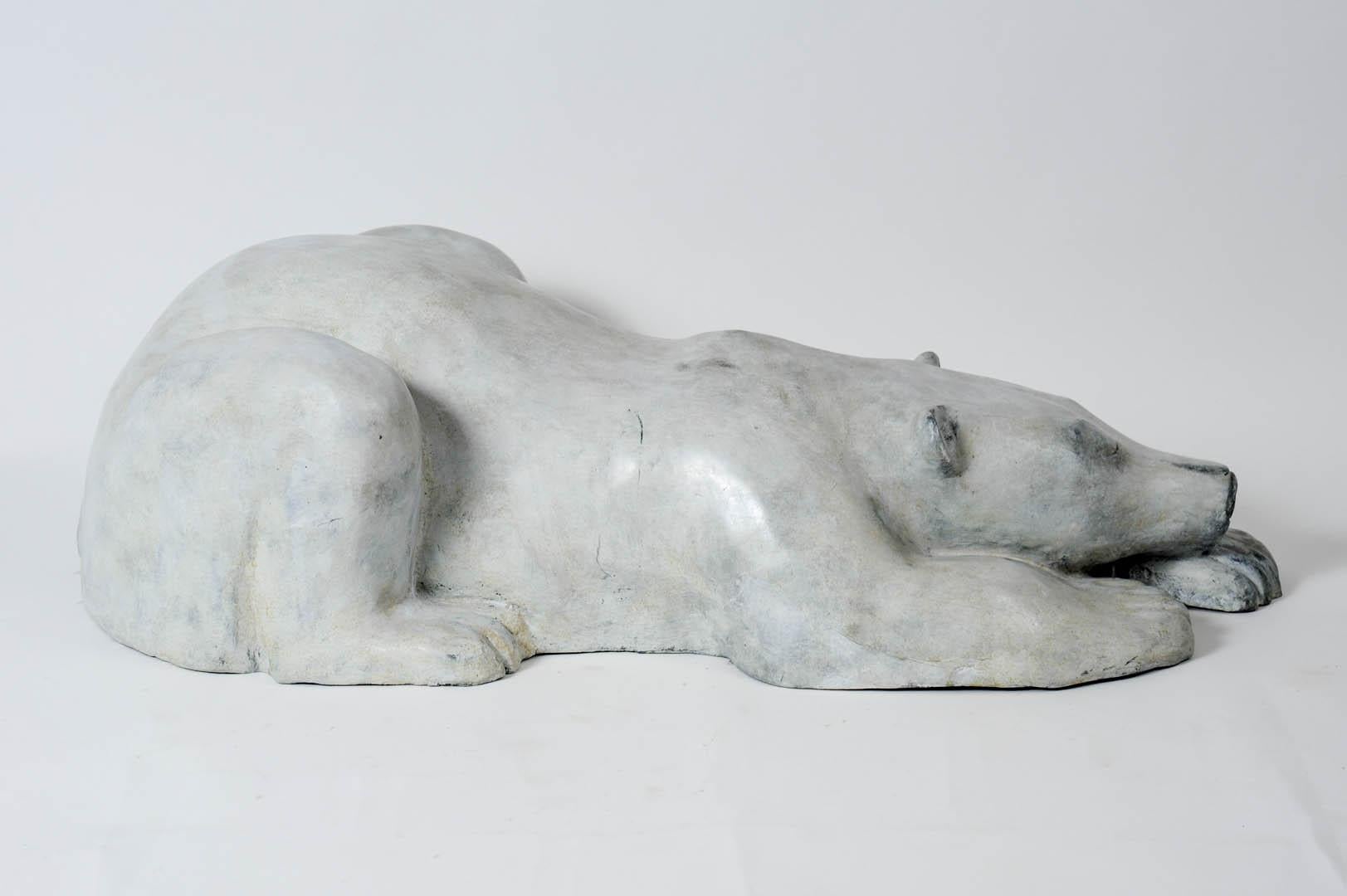 Late 20th Century Important Bronze Polar Bear in the Style of François Pompon