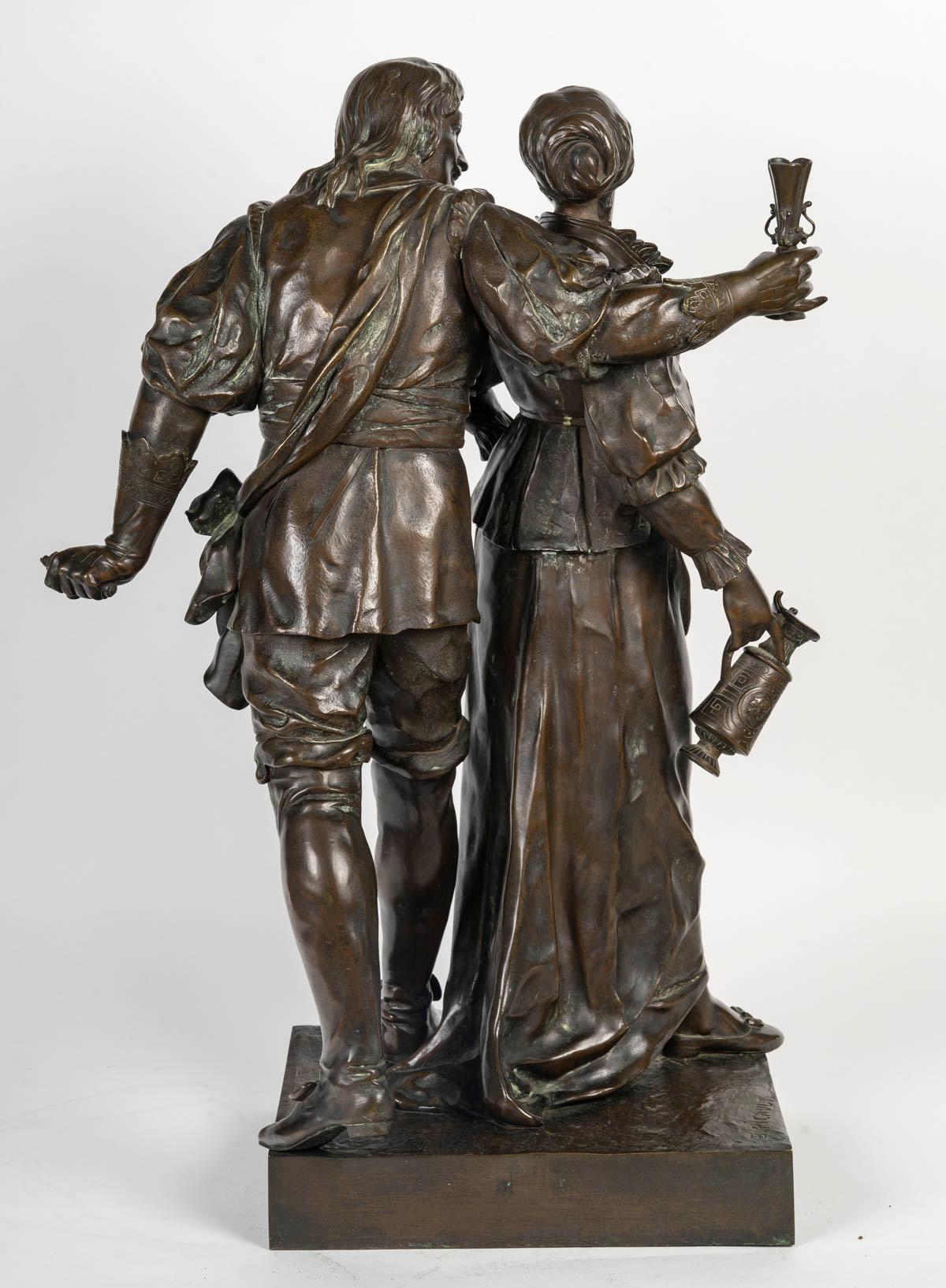 Important Bronze Sculpture by E.Picault, Napoleon III Period, 19th Century. 5