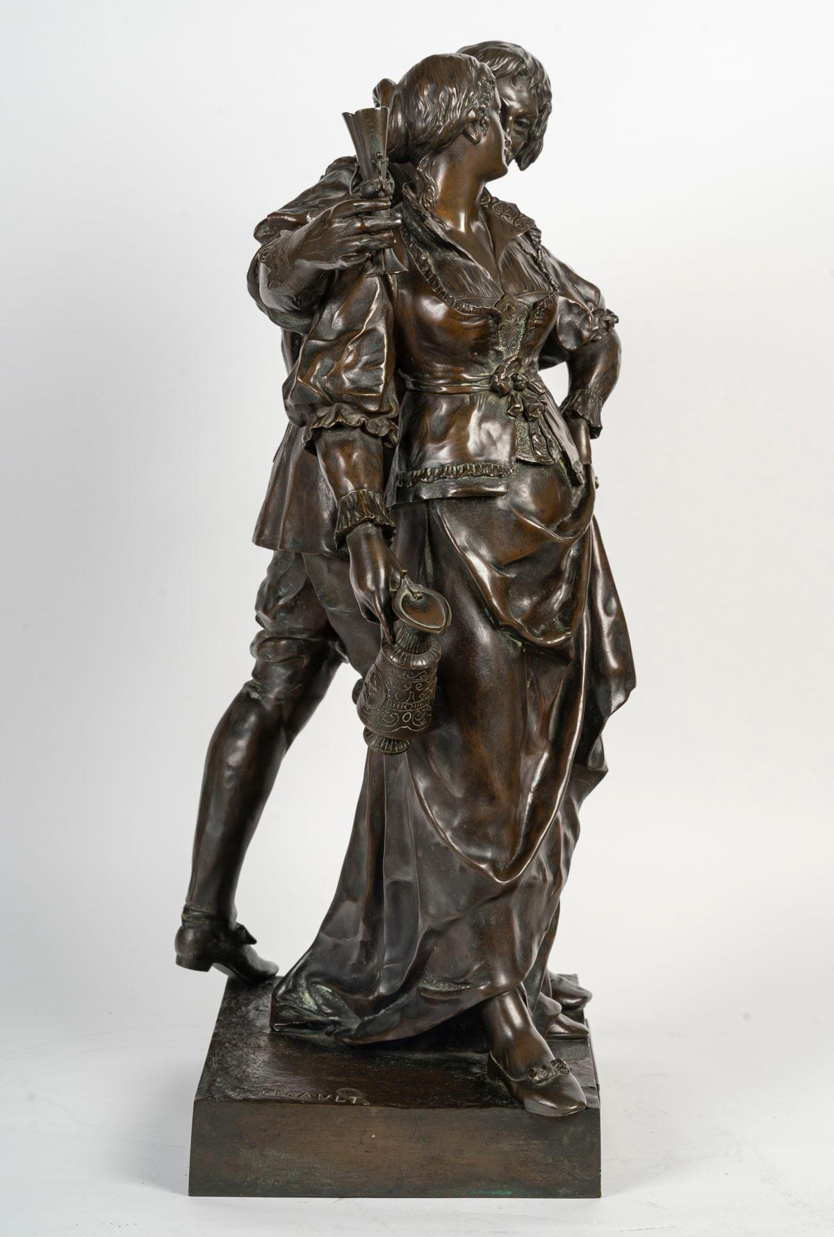 Important Bronze Sculpture by E.Picault, Napoleon III Period, 19th Century. 6