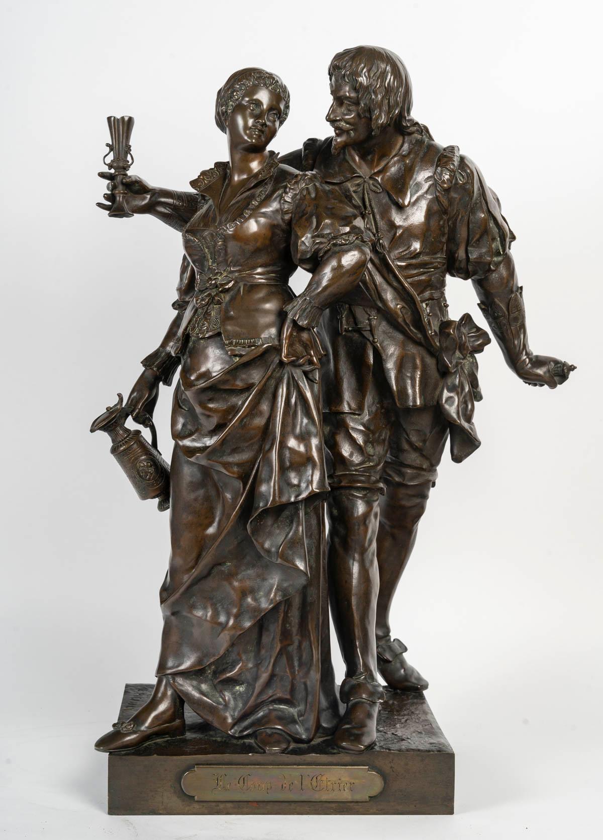 French Important Bronze Sculpture by E.Picault, Napoleon III Period, 19th Century.