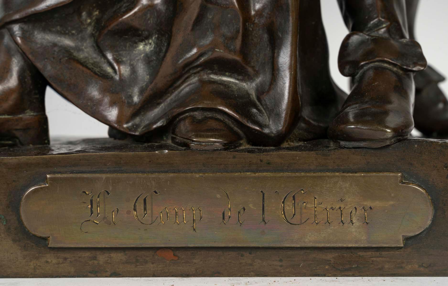 Important Bronze Sculpture by E.Picault, Napoleon III Period, 19th Century. 2