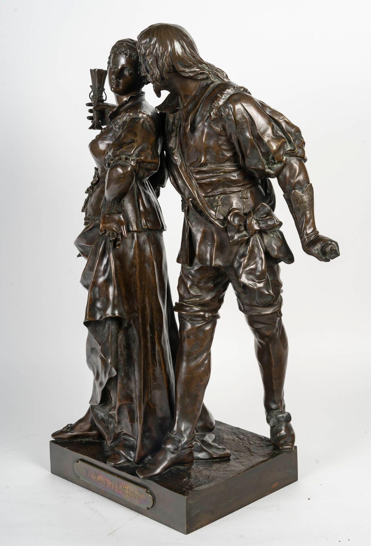Important Bronze Sculpture by E.Picault, Napoleon III Period, 19th Century. 3