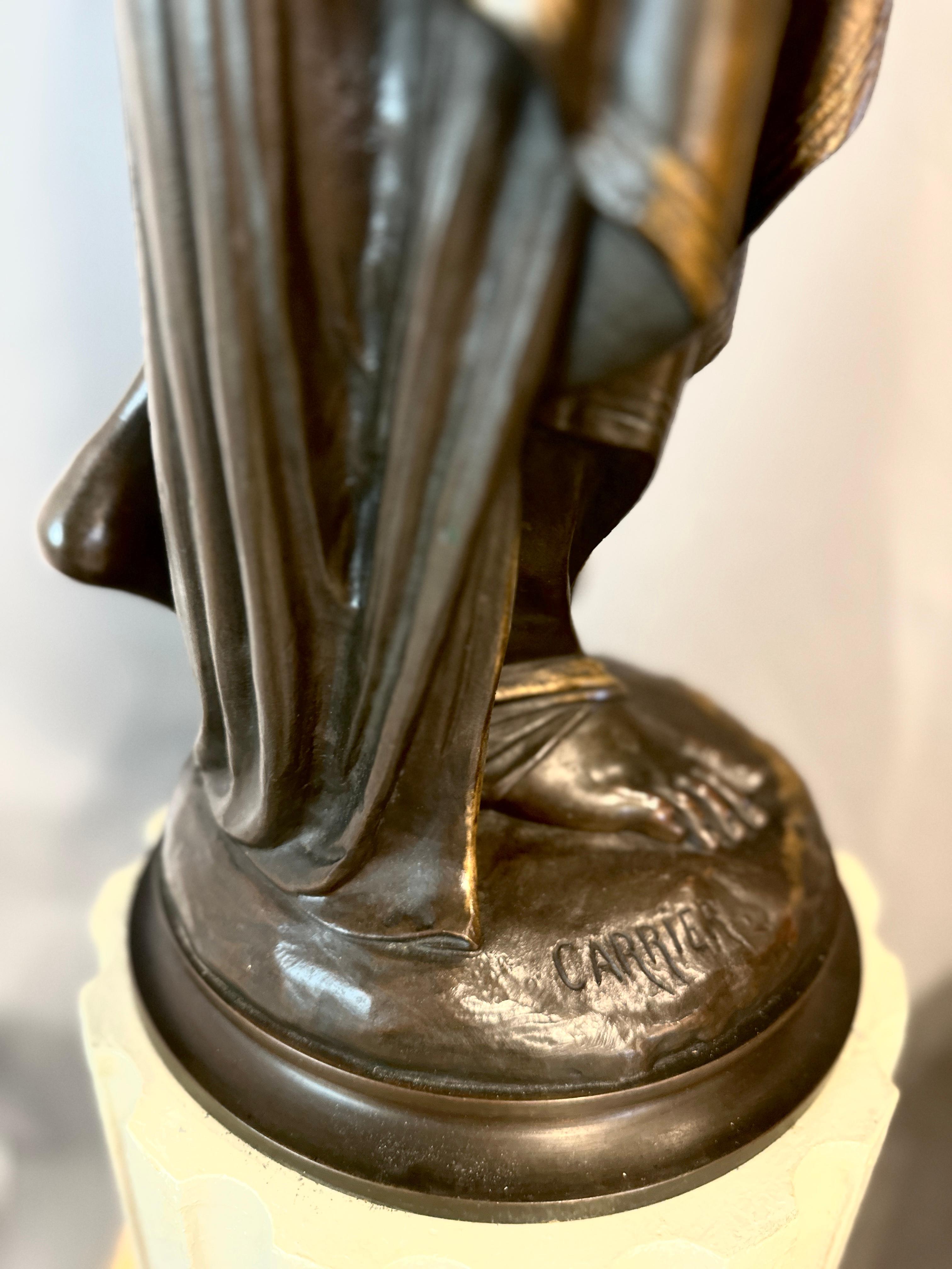 Important Bronze Torcheres by Albert Ernest Carrier Belleuse 265 cm For Sale 8