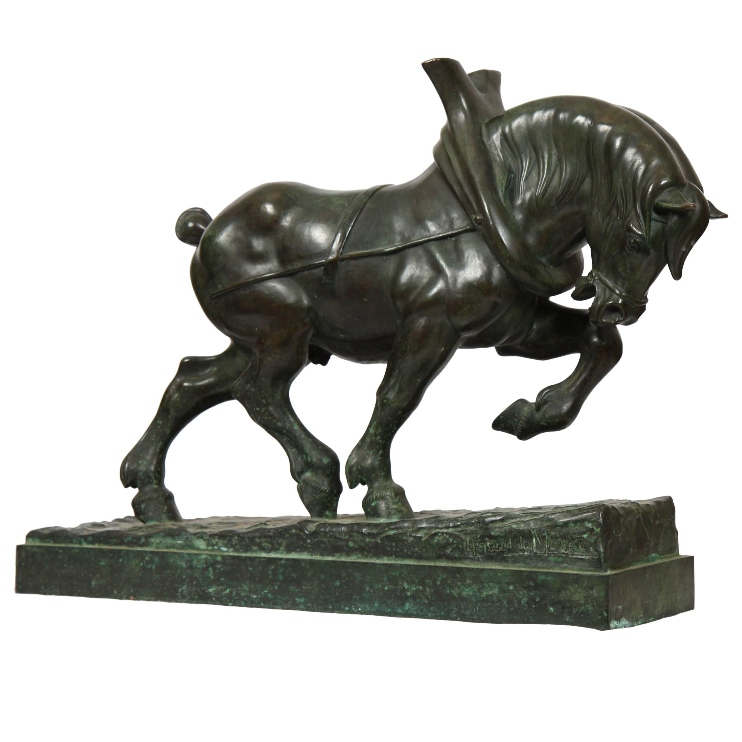 Important Bronze "Workhorse" by Raymond de Meester For Sale