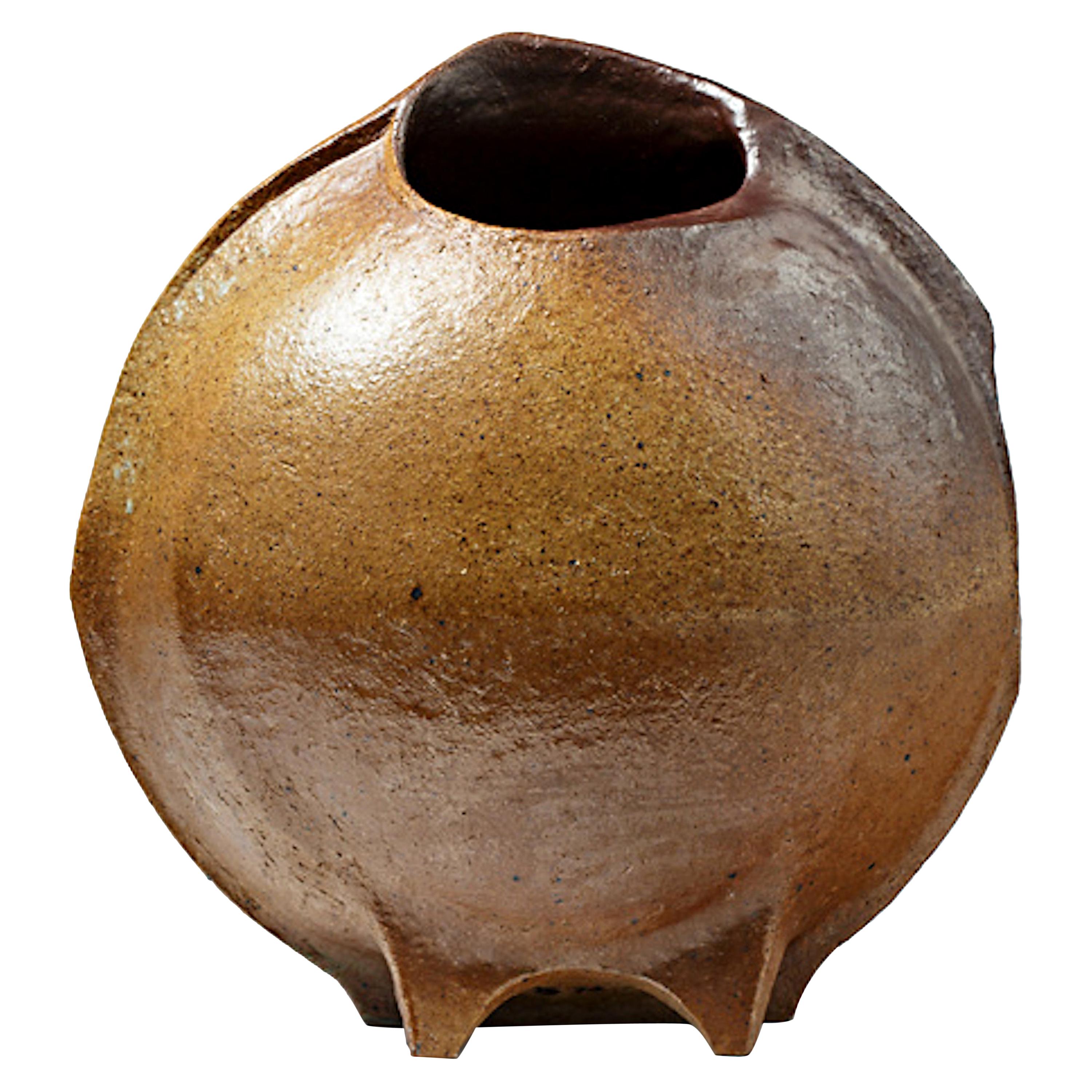 Important Brown Stoneware Ceramic Vase, La Borne, circa 1976