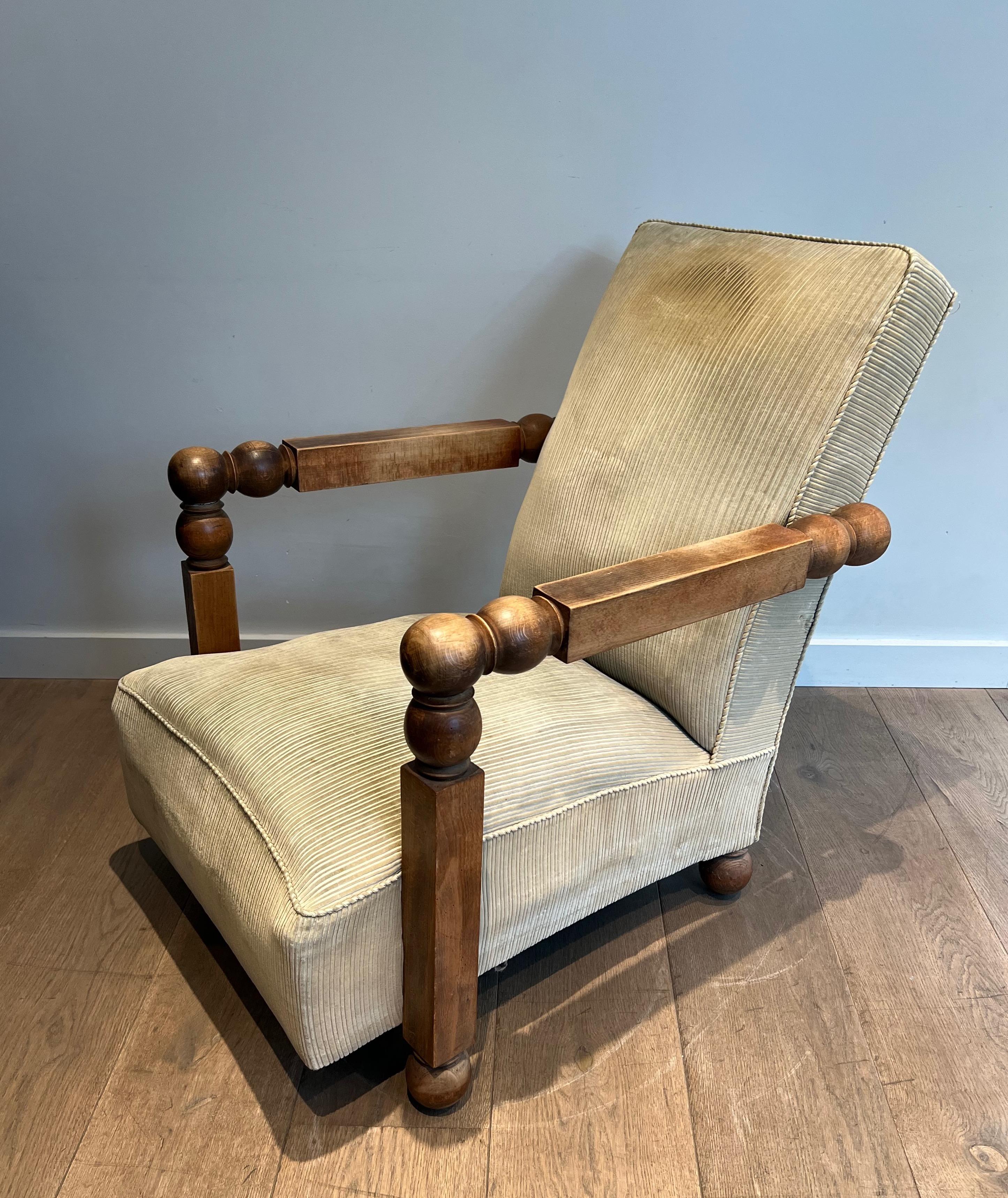 Important Brutalist Armchair. French Work. Circa 1950 For Sale 7
