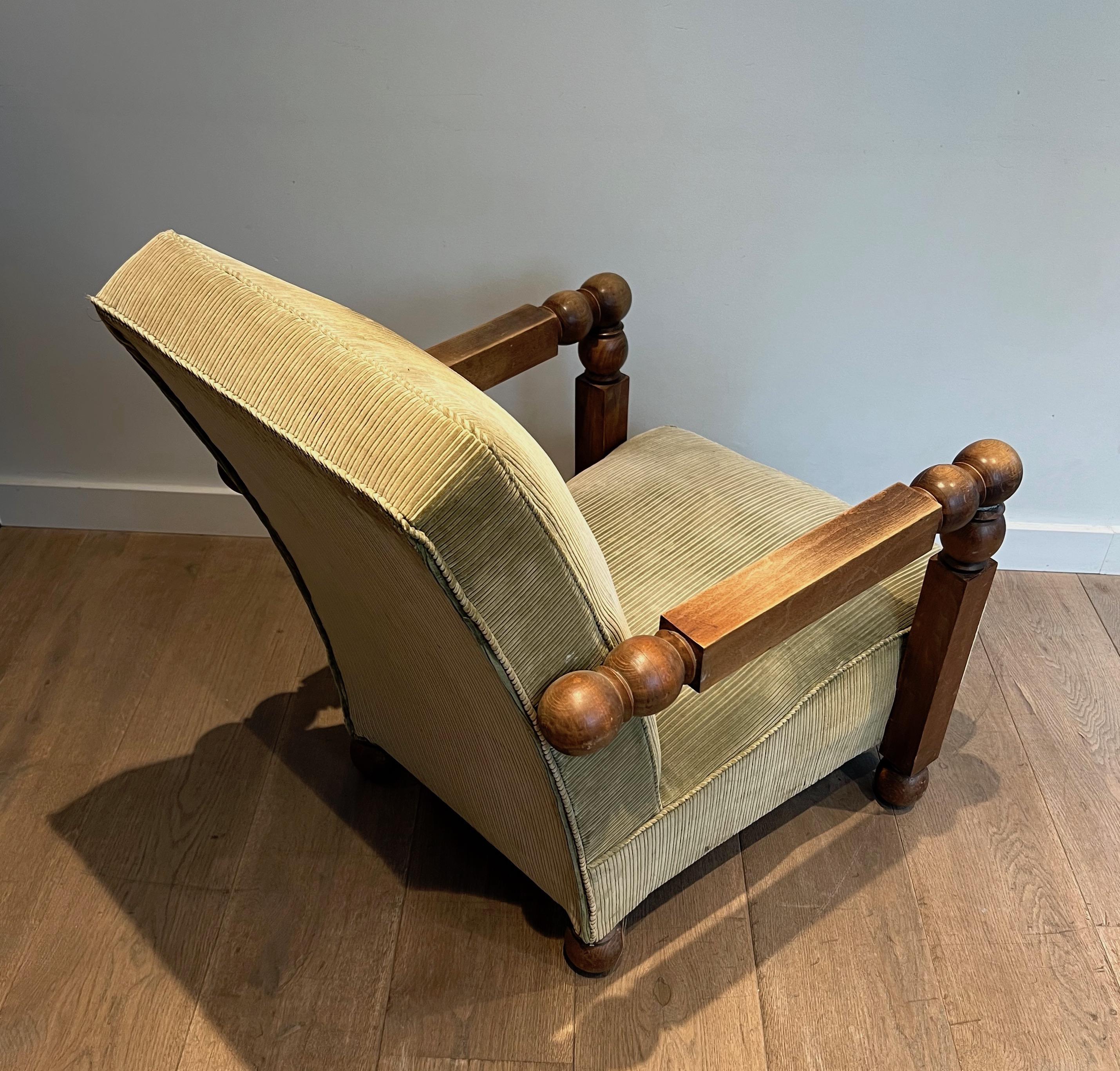 Important Brutalist Armchair. French Work. Circa 1950 For Sale 8