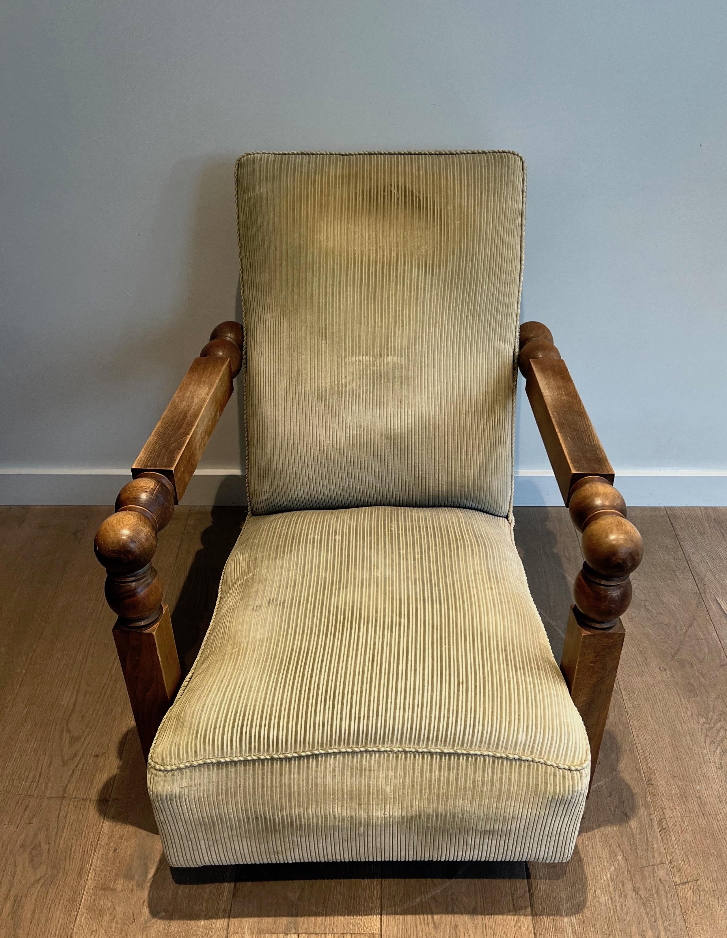 Important Brutalist Armchair. French Work. Circa 1950 For Sale 13