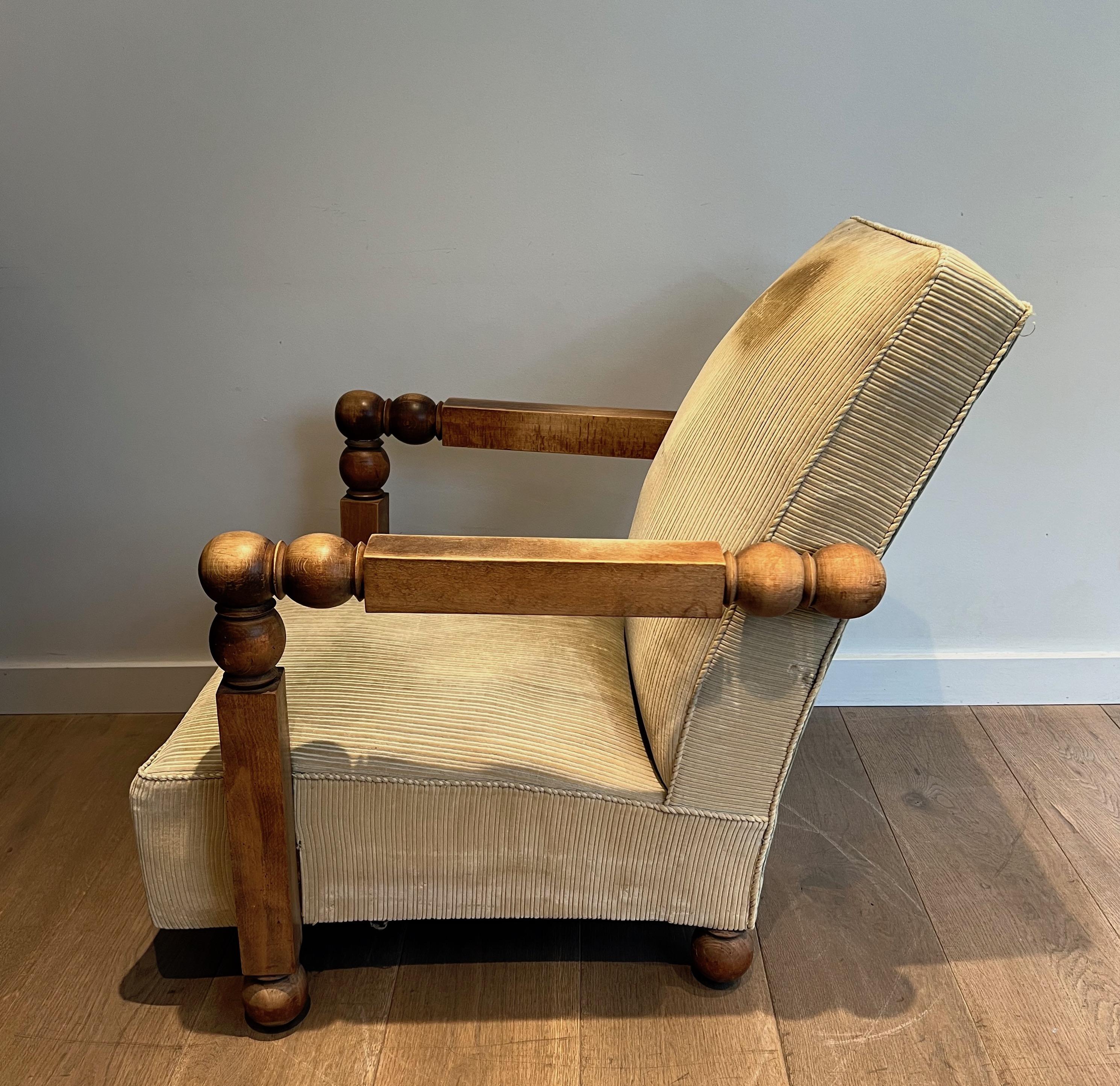 Important Brutalist Armchair. French Work. Circa 1950 For Sale 14