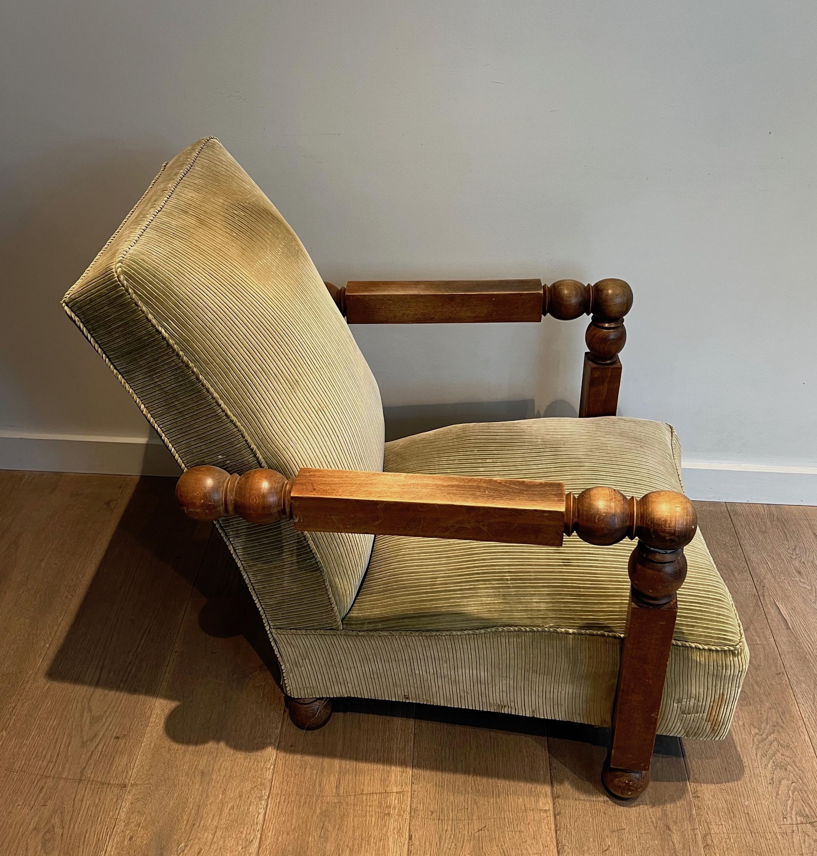 Mid-20th Century Important Brutalist Armchair. French Work. Circa 1950 For Sale