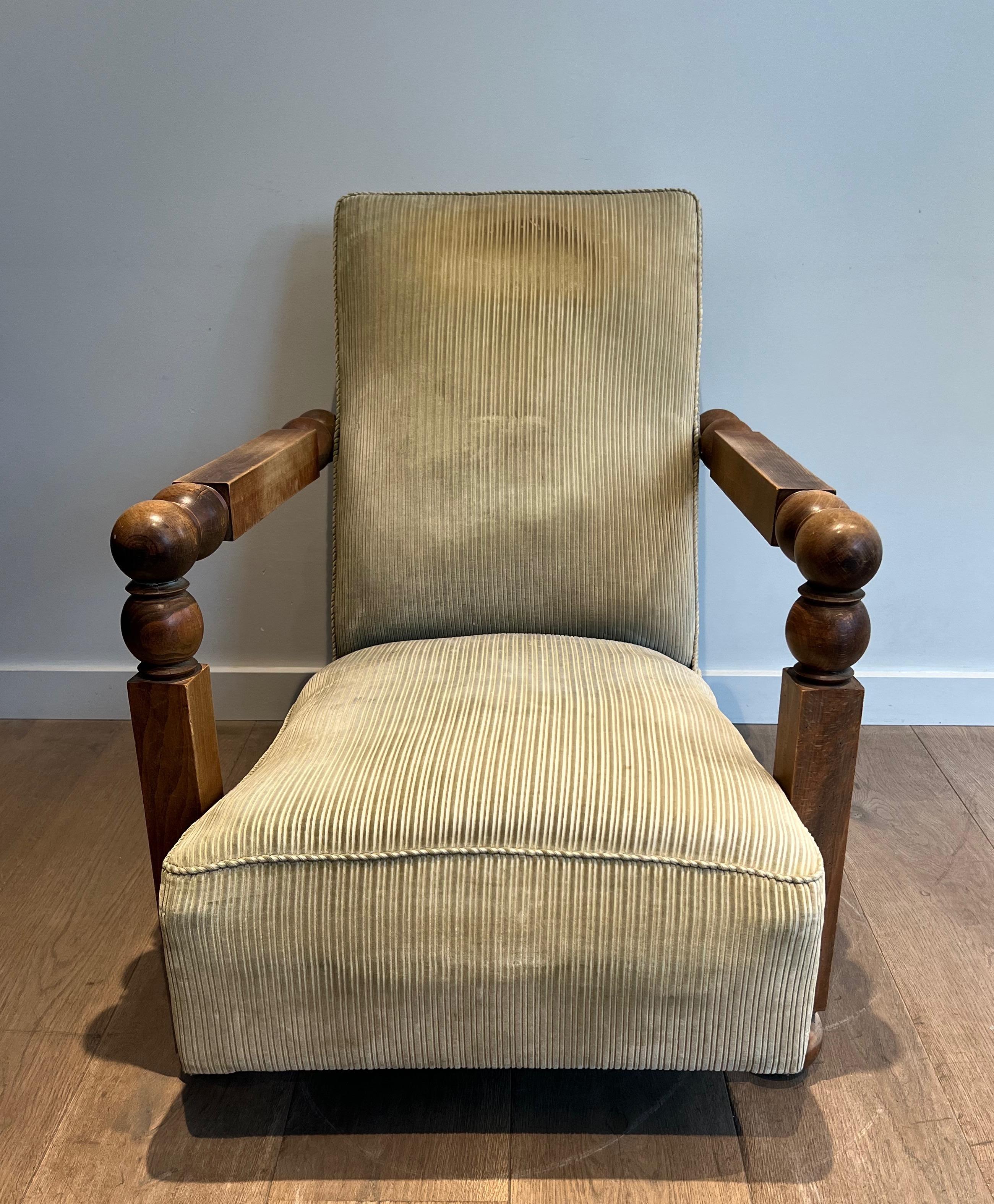 Important Brutalist Armchair. French Work. Circa 1950 For Sale 4