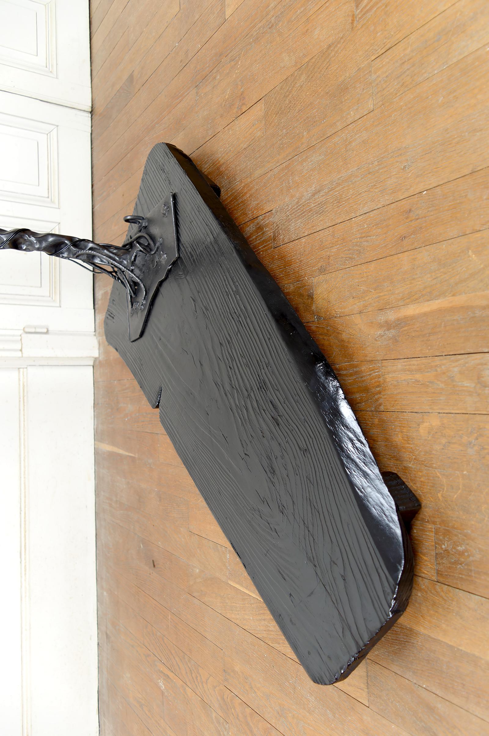 Important Brutalist Sculptural Dragon Lamp in Wrought Iron, France, 1970's For Sale 13