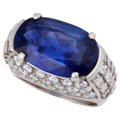 Important Bulgari Blue Sapphire and Diamond Ring