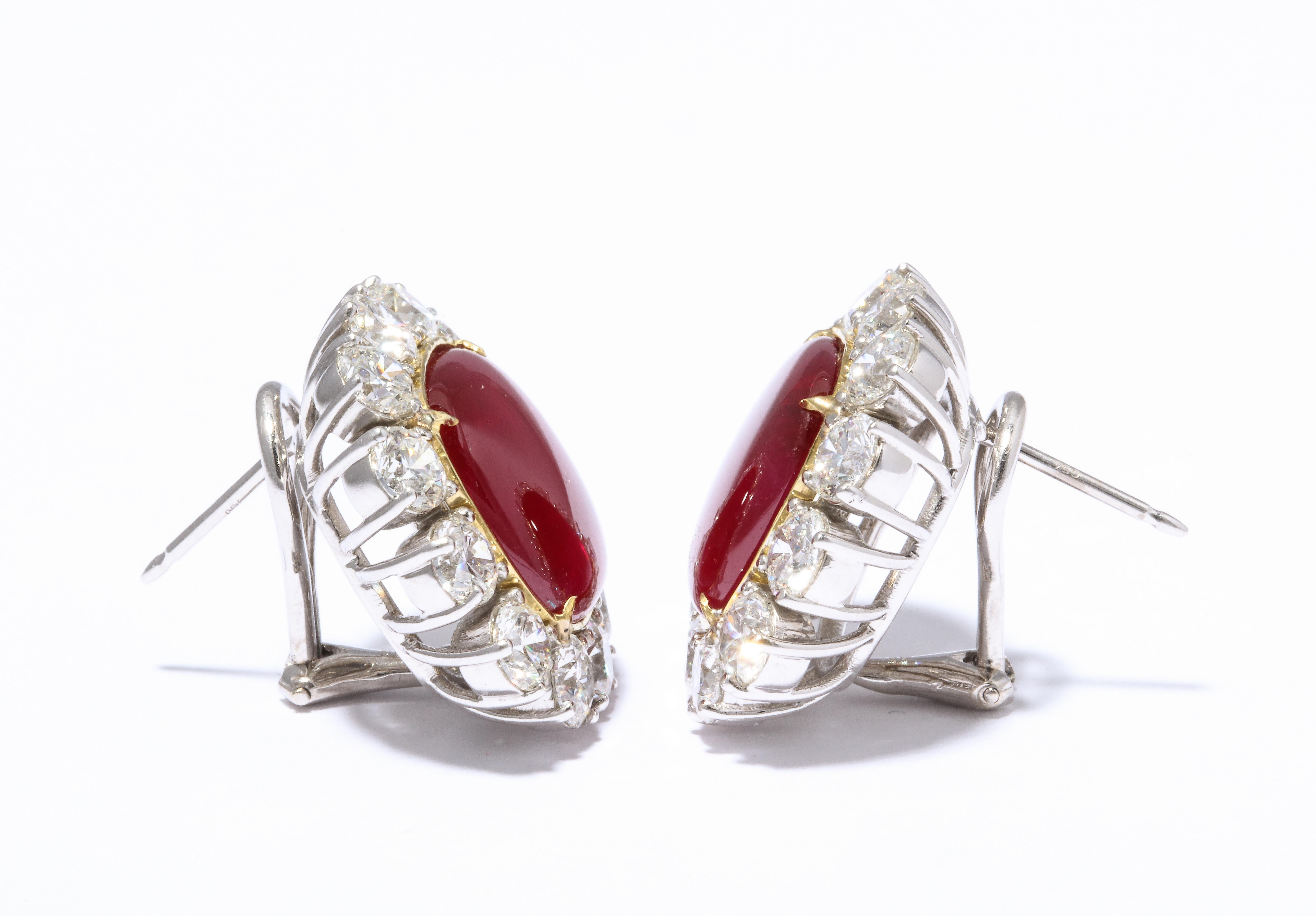 red ruby earrings gold
