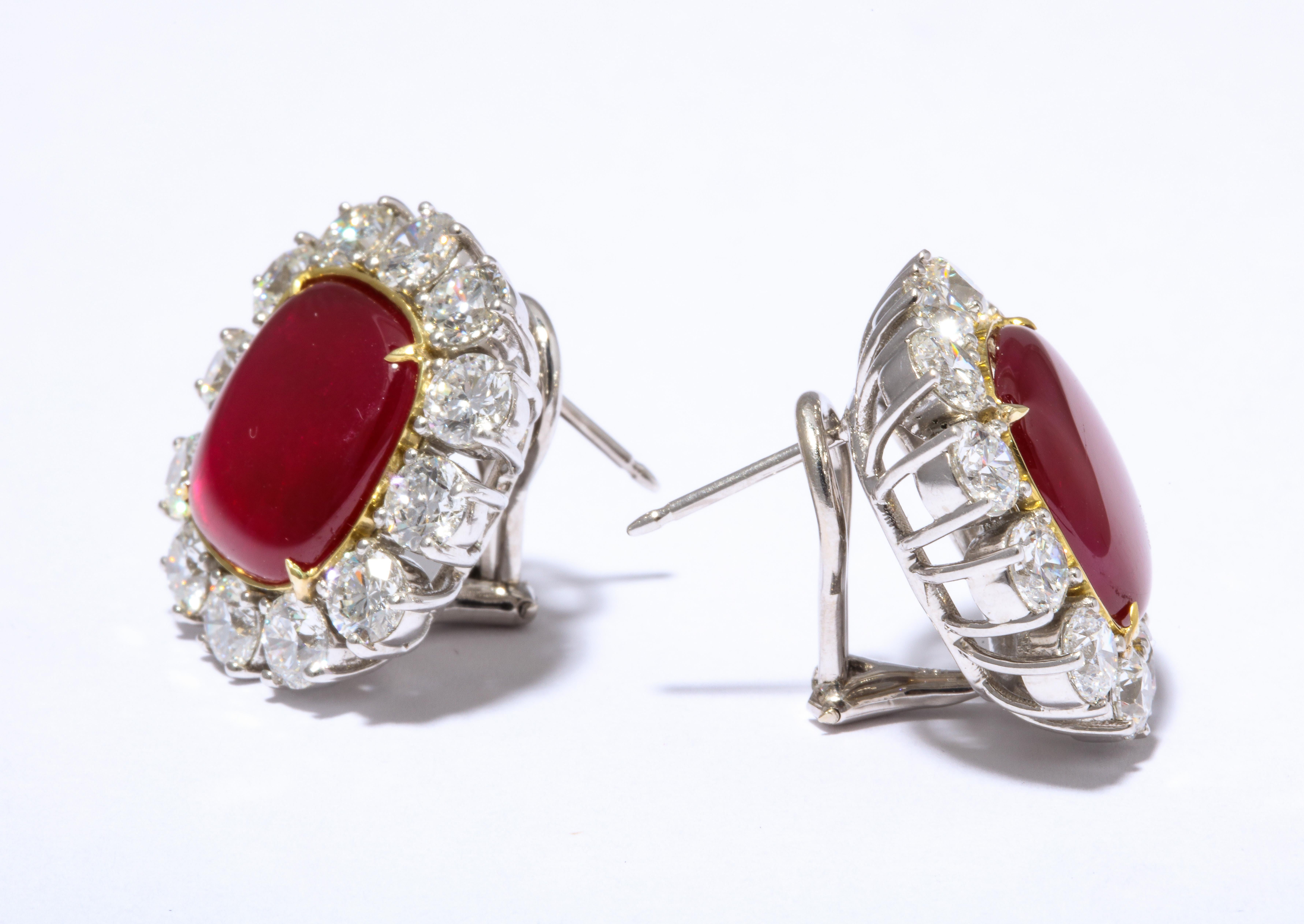 red ruby diamond earrings