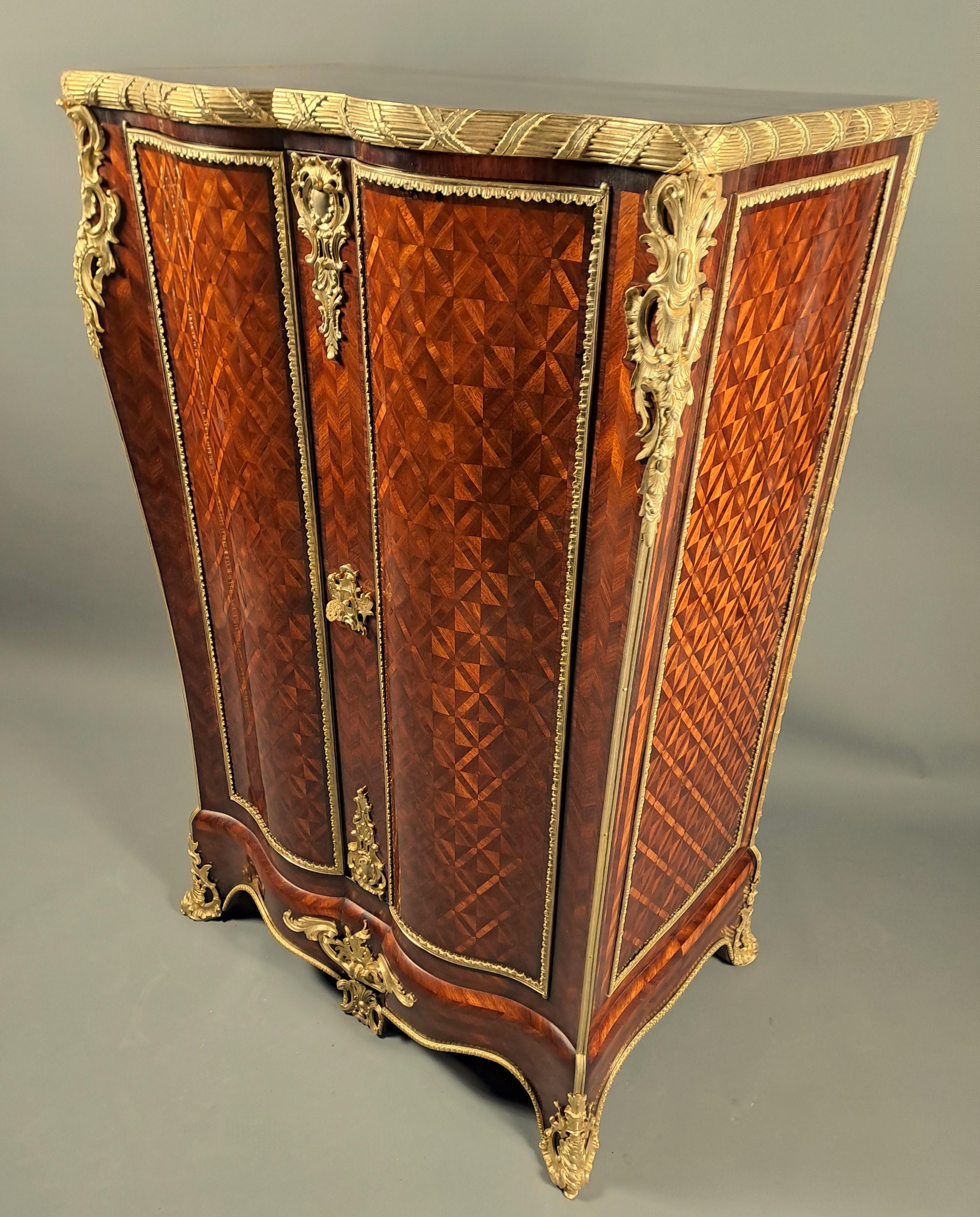 Louis XV Important Cabinet Stamped Beurdeley In Paris