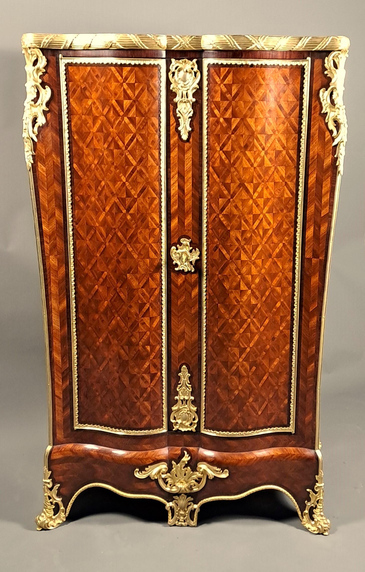 Gilt Important Cabinet Stamped Beurdeley In Paris For Sale
