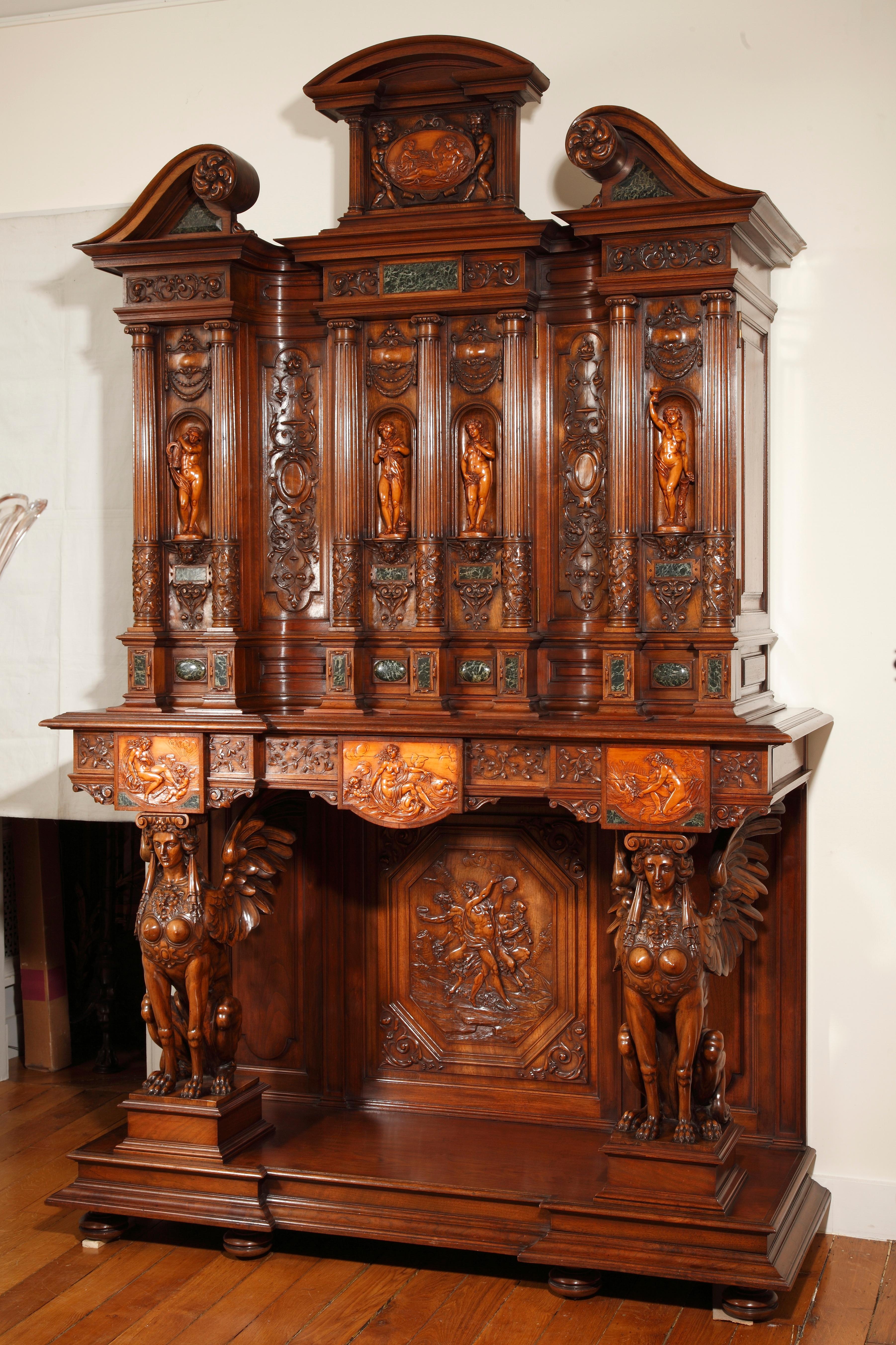 Renaissance Style "Four Seasons" Cabinet by M. Lerolle, France, Circa 1890  For Sale at 1stDibs