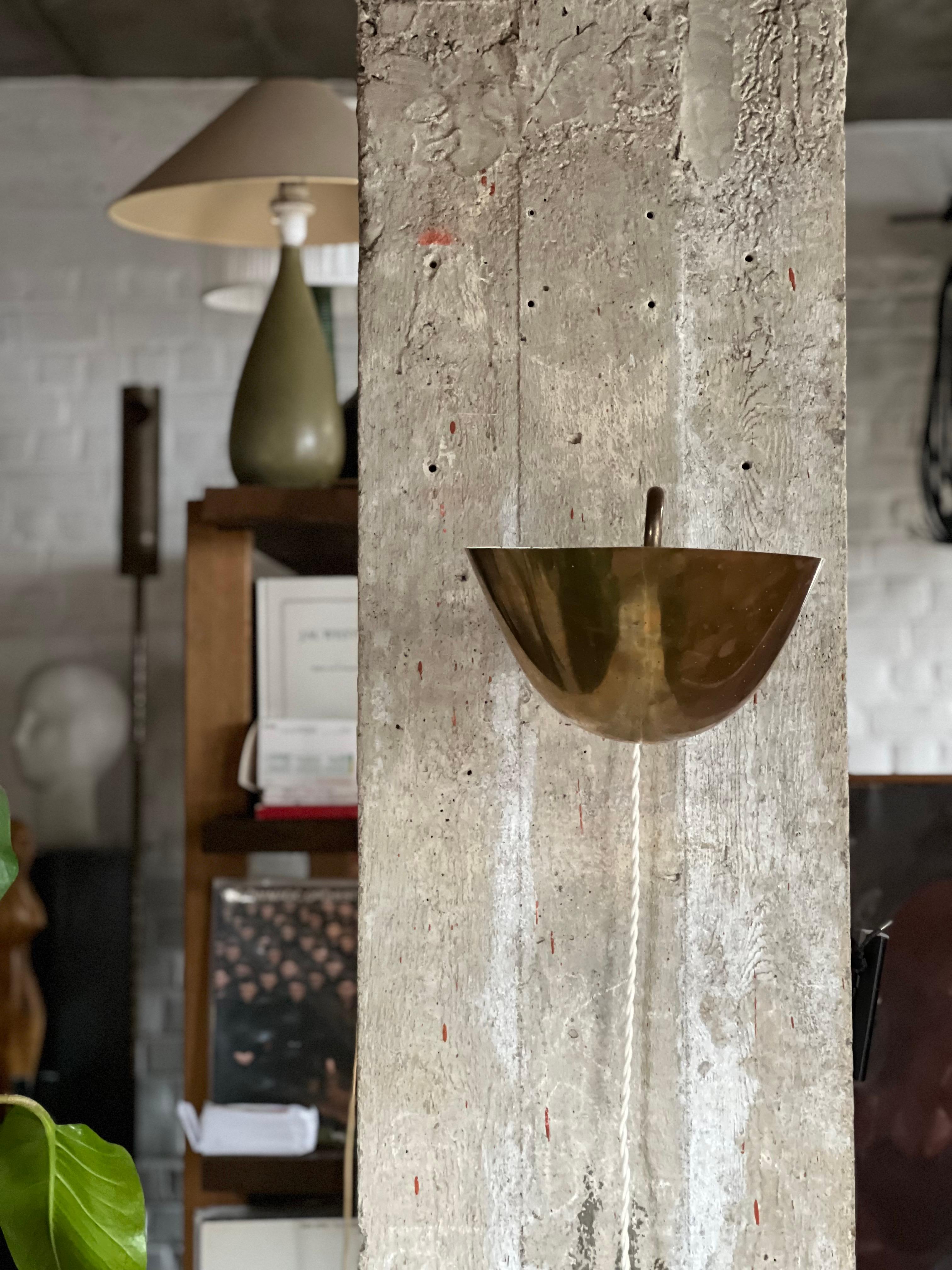 Danish Important Carl Axel Asking brass wall lamp Sweden 1940's, Paavo tynell vibe For Sale
