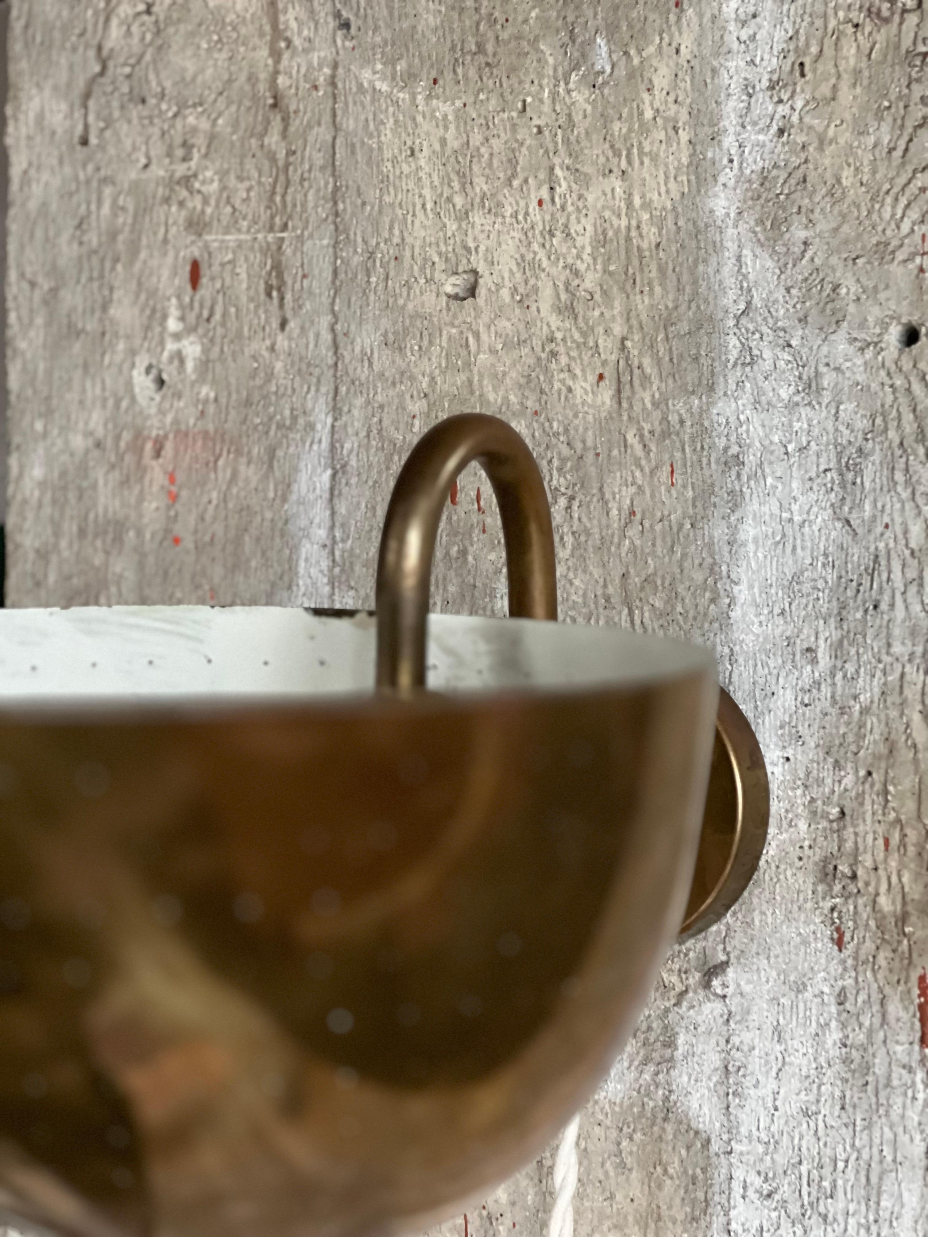 Hand-Crafted Important Carl Axel Asking brass wall lamp Sweden 1940's, Paavo tynell vibe For Sale