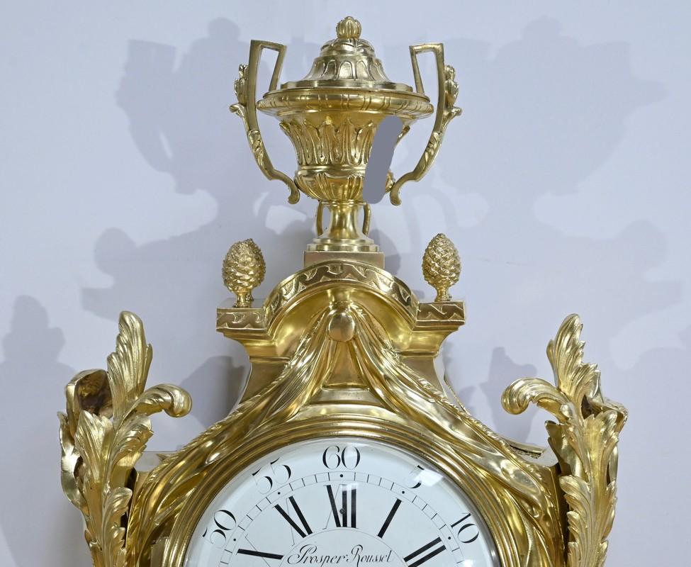 Importante Reloj de Pared de Bronce Dorado, Maison Prosper Roussel - Mediados S. XIX en Bueno estado para la venta en HÉRIC, FR