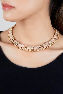 Important Cartier Diamond Elephant Necklace