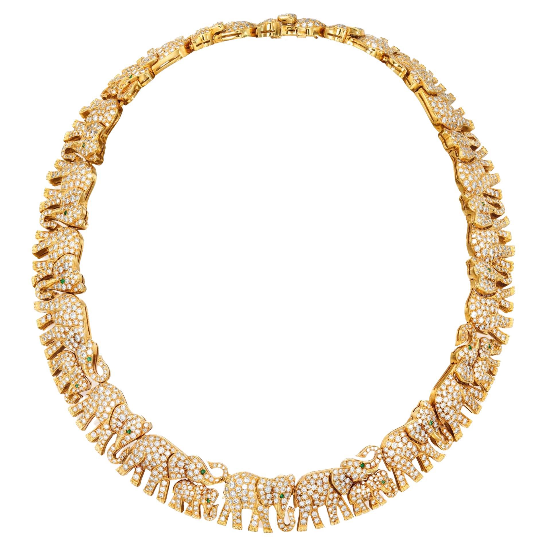 Important Cartier Diamond Elephant Necklace
