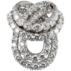 Important Cartier White Gold Diamond Bow Brooch