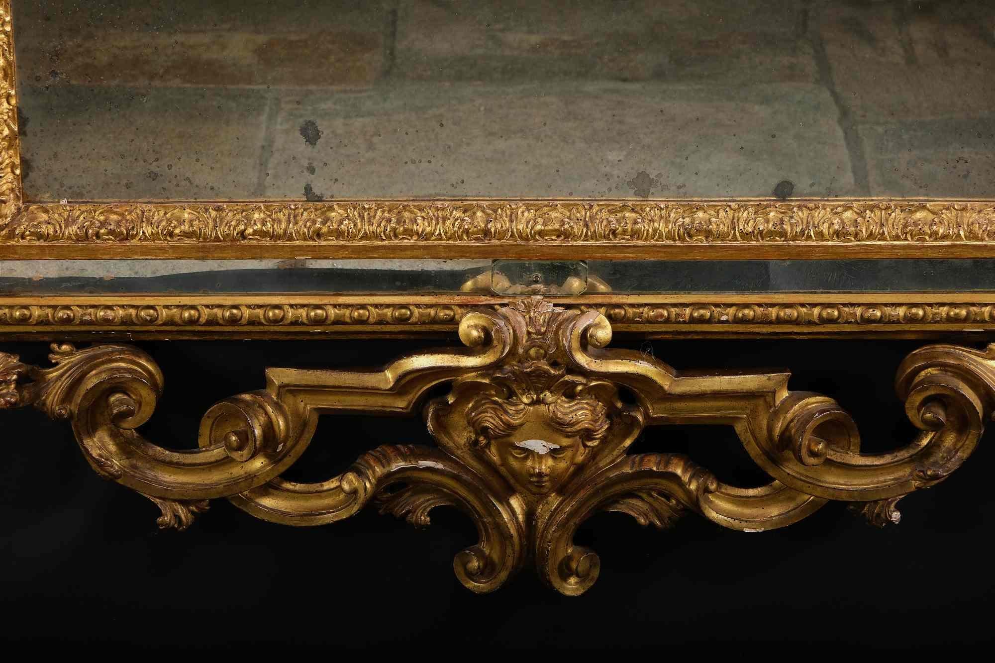 Wichtiger geschnitzter und vergoldeter Spiegel, Lombardei, Italien, 1780 (Spätes 18. Jahrhundert) im Angebot