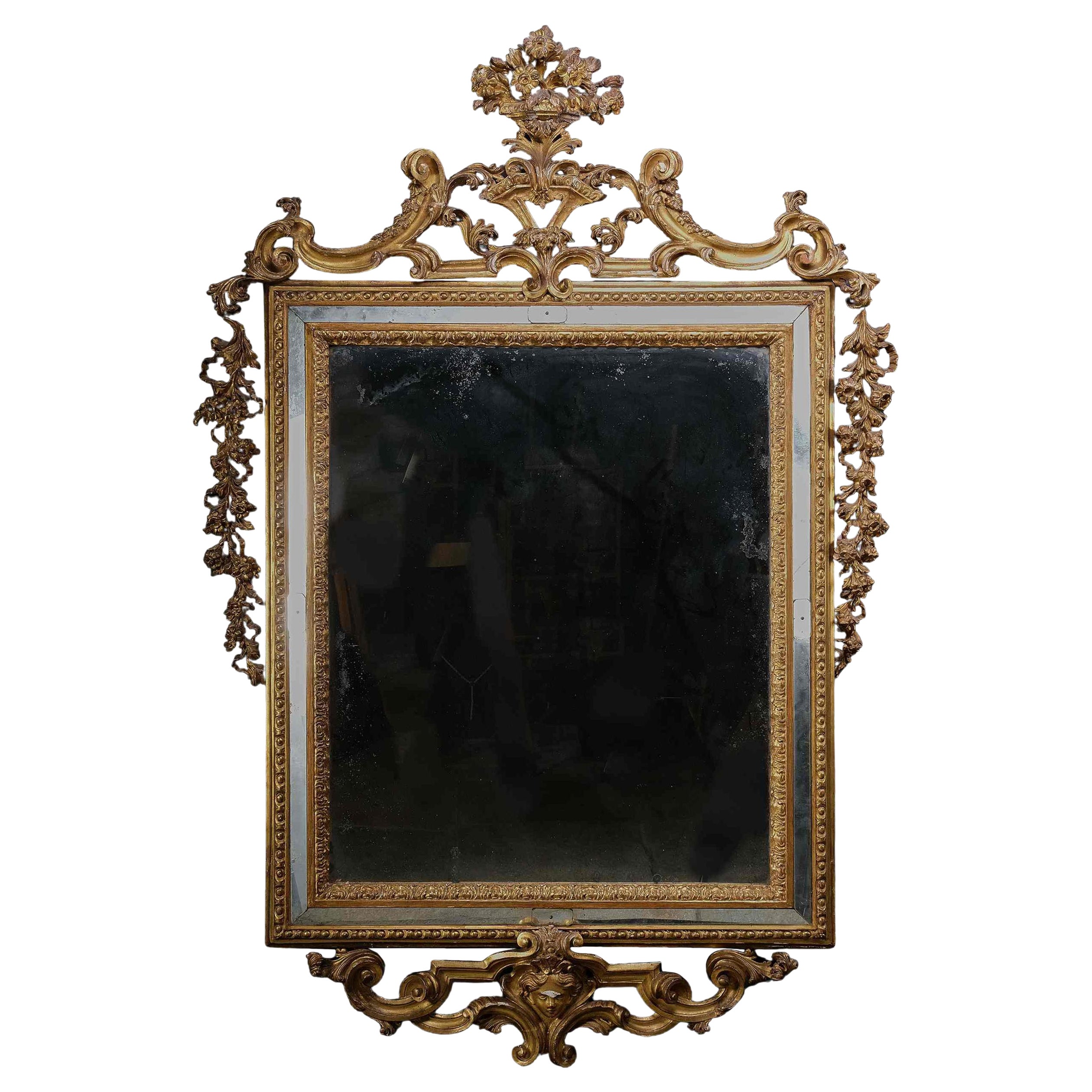 Wichtiger geschnitzter und vergoldeter Spiegel, Lombardei, Italien, 1780