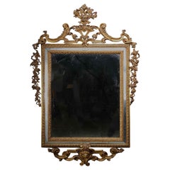 Antique Important carved and gilded mirror, Lombardy, Italy, 1780