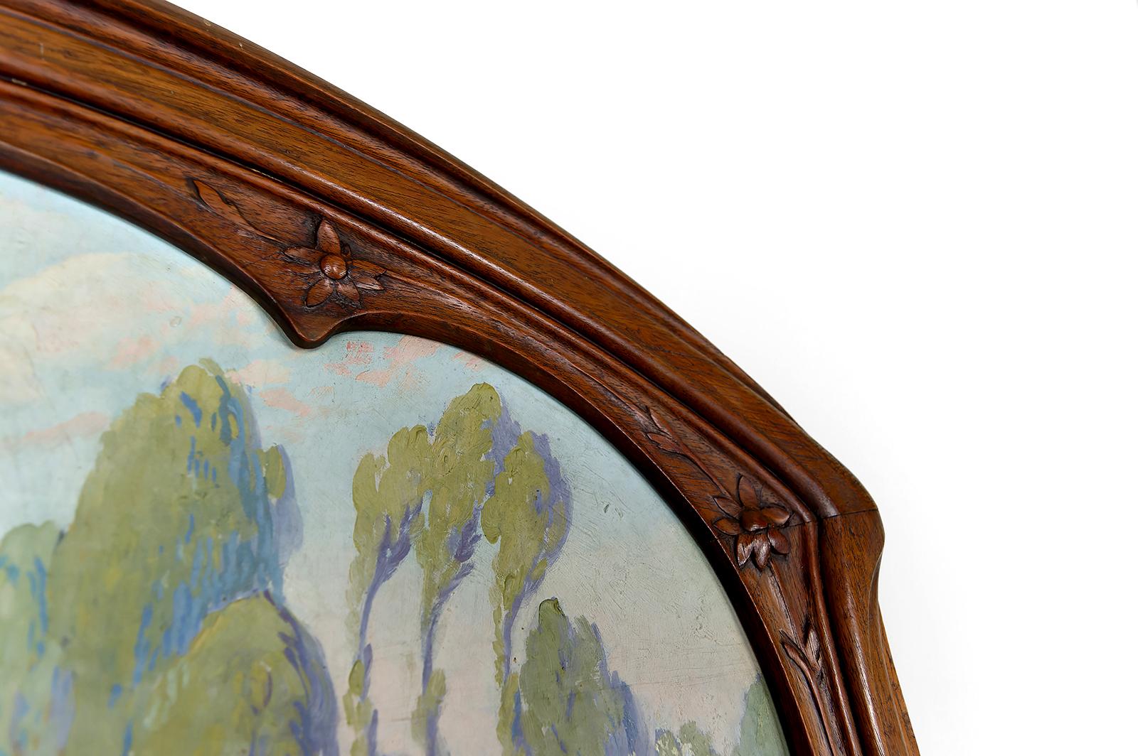 Importante specchio Trumeau in noce intagliato, Art Nouveau, Francia, Circa 1900 in vendita 7