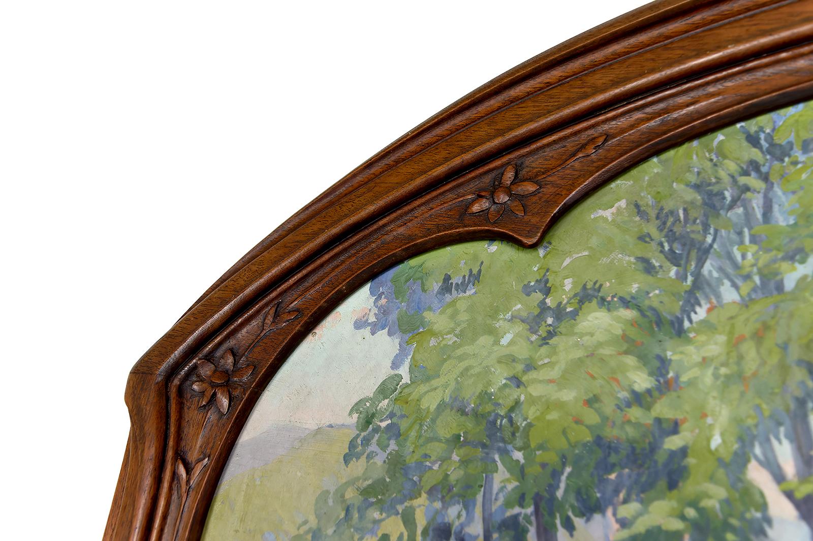 Importante specchio Trumeau in noce intagliato, Art Nouveau, Francia, Circa 1900 in vendita 8
