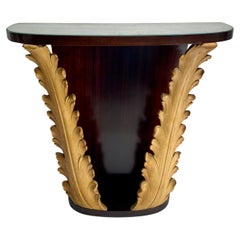 Important Carved Wooden Console by Giovanni Gariboldi (Attr.), Italy, 1940s